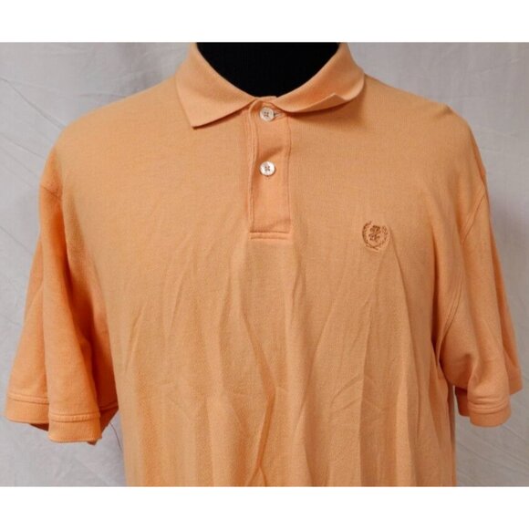 Izod Silk Wash Mens XL Orange Sherbet Short Sleeve Embroidered Logo Polo Shirt - Picture 2 of 11